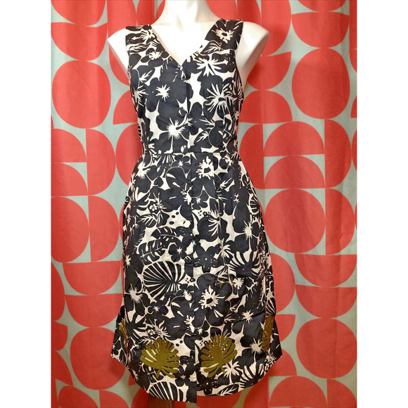 NWT Whit Two Anthropologie Navy White Floral Halter Button Midi Dress Size 8 - Picture 1 of 12